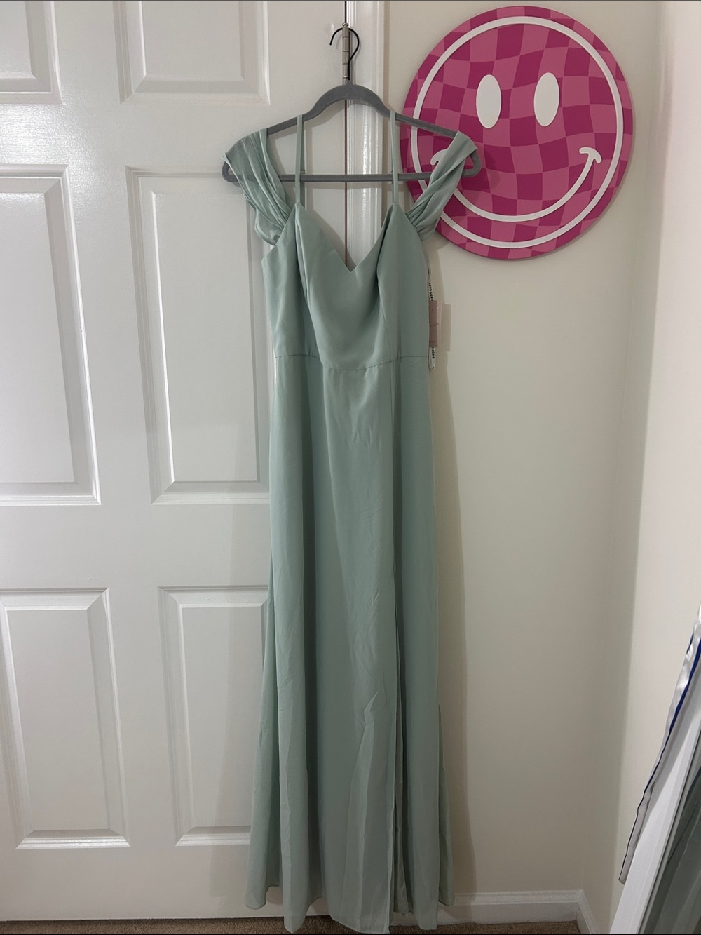 Birdy Grey Sage Devin Chiffon Dress With Slit